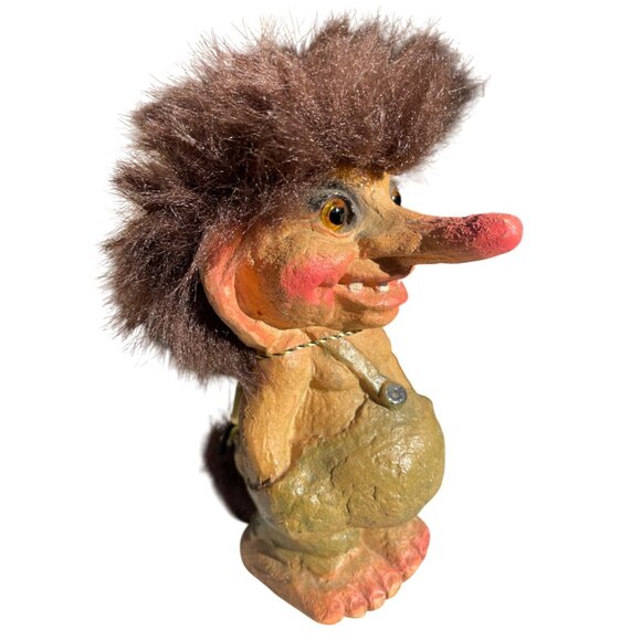 Vintage Nyform Troll Figurine Made In Norway With Faux Fur Hair Original Tag - Picture 2 of 16